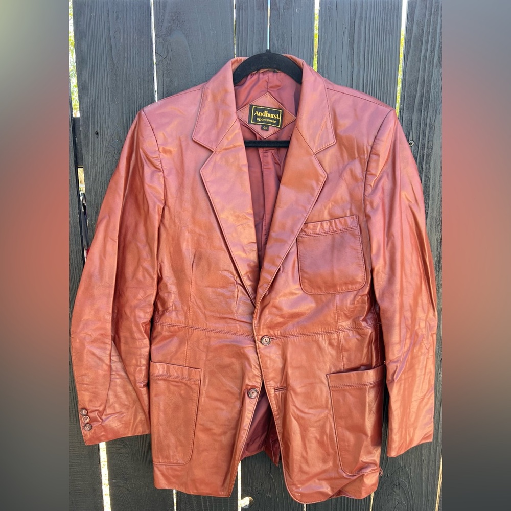 Andhurst Men's Rust Leather Blazer